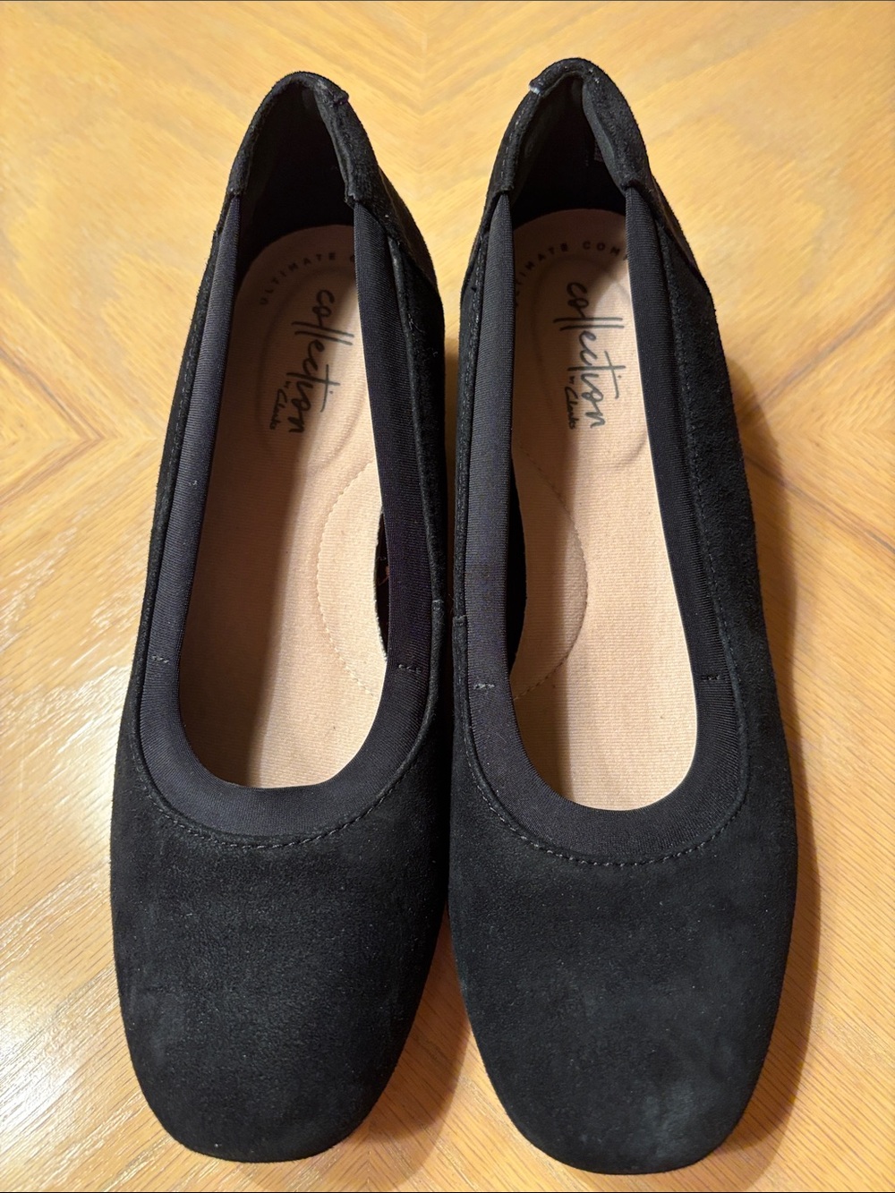 Collection B Black Suede Slip-On Ballet Flats